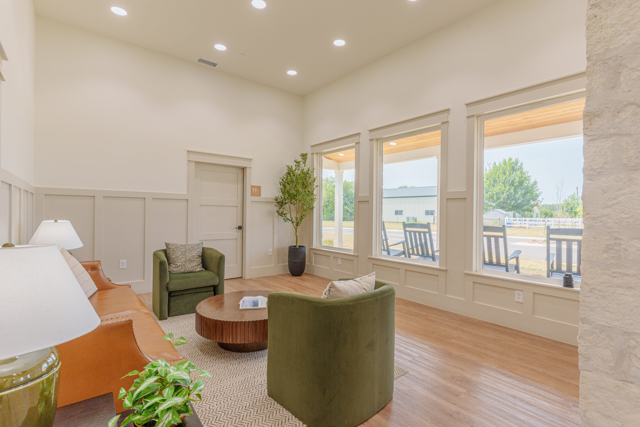 Family Sitting Room Facing Windows